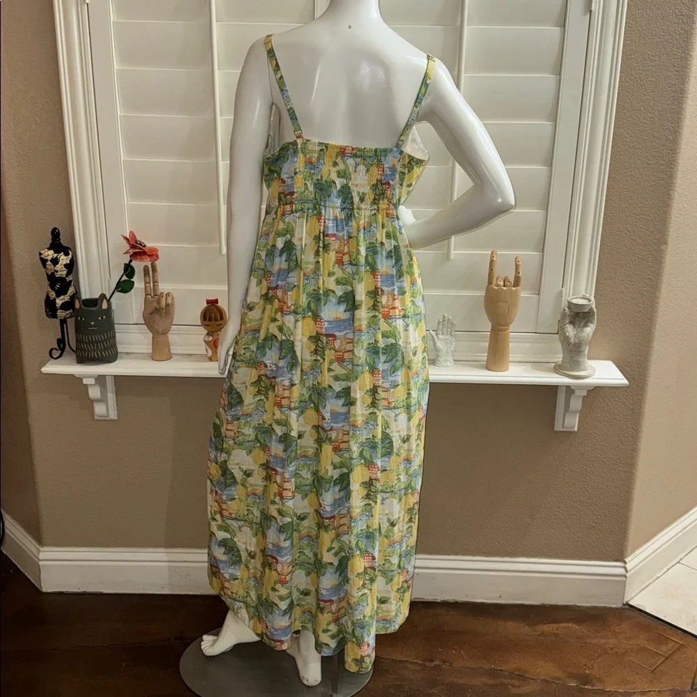 Abercrombie & Fitch Sweetheart Babydoll Maxi Dress Yellow Print